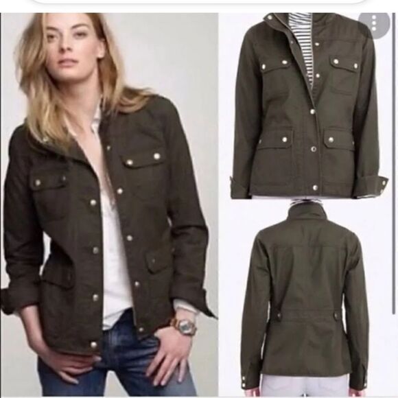 J CREW Downtown Field Jacket Green/Brown - Picture 5 of 14